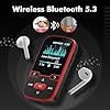 64 GB Lettore MP3 Bluetooth 5.3 con clip, lettore musicale sportivo HiFi, schermo da 1,5 pollici con pulsanti fisici, radio FM/contapassi/registratore vocale, pesa solo 28 g, scheda TF fino a 128GB