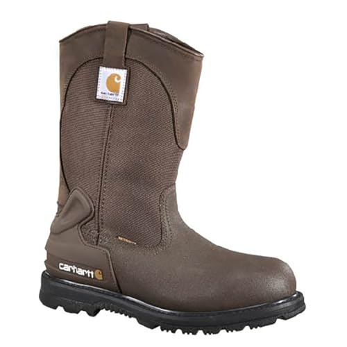 Image of Carhartt Men's Heritage WP 11 inch Steel Toe Wellington | 100% Leather, Abrasion-Resistant, Safety Toe & Cushioned PU Comfort, Waterproof, Electrical Hazard Protection