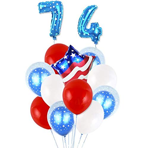4th of July Party Decoration Independence Day Balloon Set Party Decoration Patriotic Decorations, Fourth of July Decor, Independence Day Decorations, USA Party Balloons Patriotic Day Decoration Set,USA Party Balloons for 4th of July Party Supplies(blue 74)