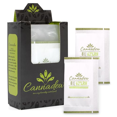 62% RH 8g (15 Pack) Cannadew Humidity Packs Two-Way Humidity Control Pack - Moisture Absorbers & Hydration Packets for Curing and Storage