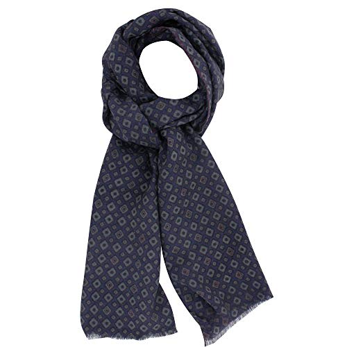Écharpe 100% Laine Bleu Jean Carrés Verts : l'excellence du tissage