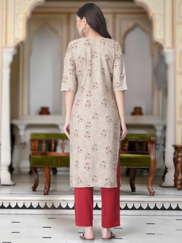 Image of Tee Projekt Versatile Crepe Kurti & Pant Set for Women Printed Kurta Set