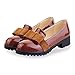 Susanny Women's Round Toe Patent Leather Slip on Shoes Sweet Bow Mid Heel Oxfords Loafers Shoes