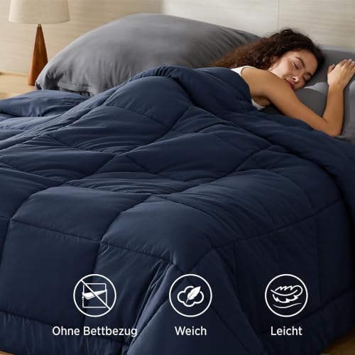 BEDSURE Bettdecke Ohne Bezug 155x220 - Bettdecke mit Integriertem Bezug – Ansicht 2