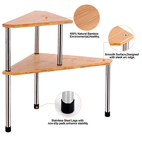 Ollieroo Kitchen Counter Top Corner Shelf, Pantry Cabinet Storage Standing Shelf (Triangle) #TOP6