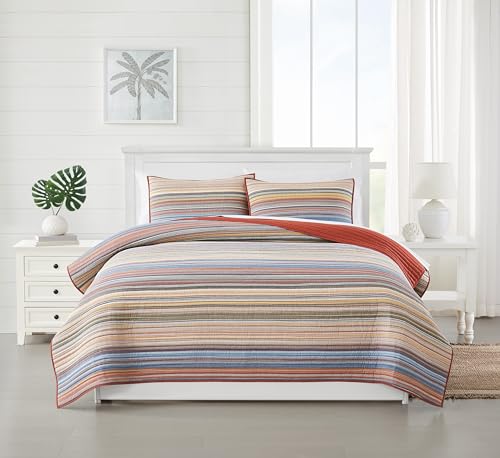 Oceanfront Resort Naples Yarn Dye Stripe 3 Piece Full/Queen Quilt