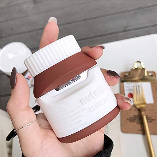TAOCHEN Cute Silicone Funny Case Compatible with AirPods 2 & 1 - Shockproof Protection Cartoon Design Cover [Bottled Beverage Series][2 Pack] (Ben-Jerry/Chocolate Sauce)