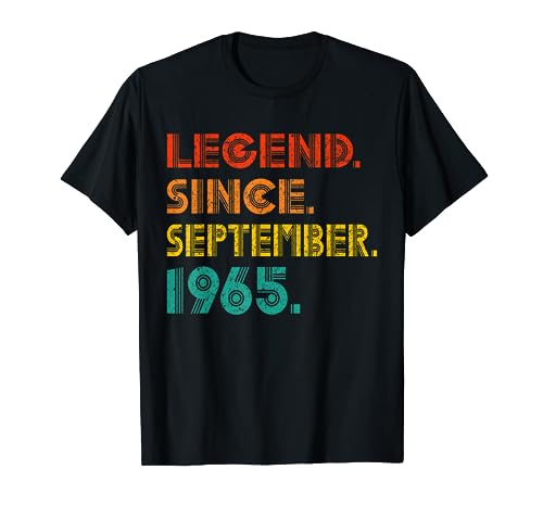 Legend Since September 1965 Birthday 1965 Men Women Vintage Camiseta