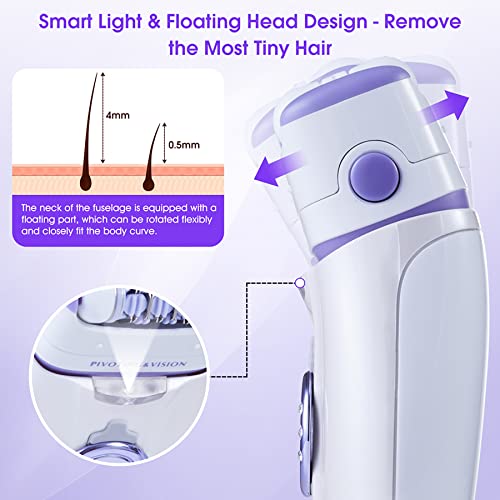 Epilator For Women, 2 In 1 Hair Removal Epilator With Epilator Head & Shaver Head, Electric Cordless Hair Shaver Portable Painless Epilator Hair Removal For Face Bikini Trimmer Ladies & Men #TOP5
