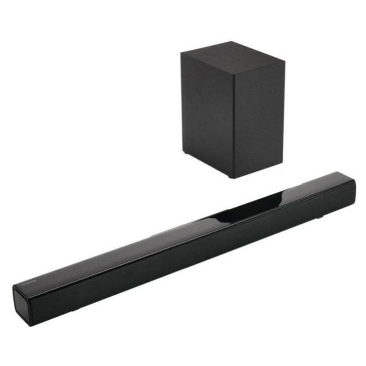 Panasonic SC-HTB150 Barra de Sonido (Inalámbrico y Alámbrico con Subwoofer Inalámbrico, 2.1 Canales, Altavoz Soundbar, 100 W, Bass Reflex, HDMI), Negro