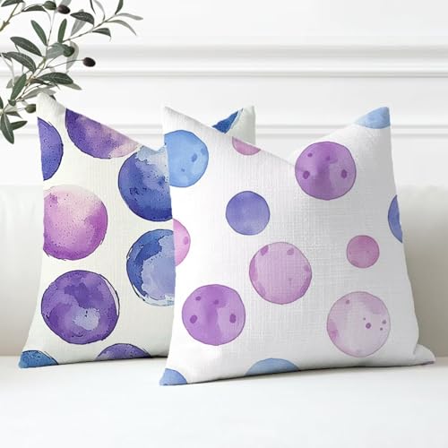 Housse coussin 55x55cm lot de 2 violet imperméable velours XD-208 - 2