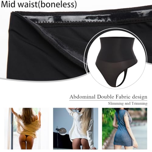 Image of Werena Tummy Control Thong Shapewear for Women Seamless Shaping Novelty Thong Panties Body Shaper Underwear