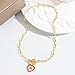 Dreuyet Valentine's Day Necklaces for Women Fashion Gold Love Heart Pendant Thick Chain OT Buckle Necklace Valentine’s Day Holiday Gift (heart red)