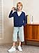 Haloumoning Boys Cardigan Sweater Kids Casual V Neck Button Down Uniform Sweaters 5-14 Years Navy Blue