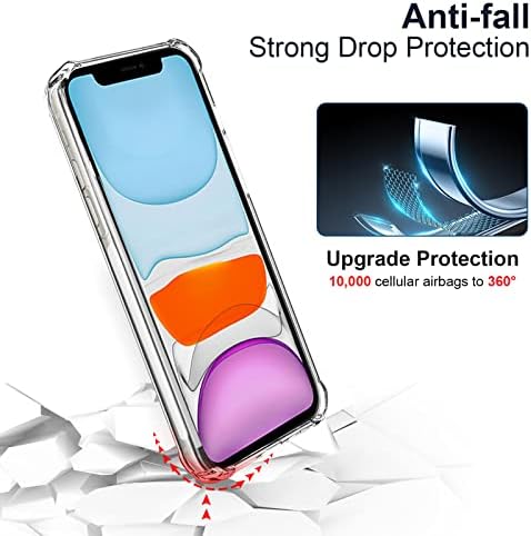 ULUQ Case for iPhone 11 (1Pack) & Screen Protector Tempered Glass for iPhone 11 (3Pack), Shockproof Protective Phone Cover, Anti Scratch Slim, 6.1inch