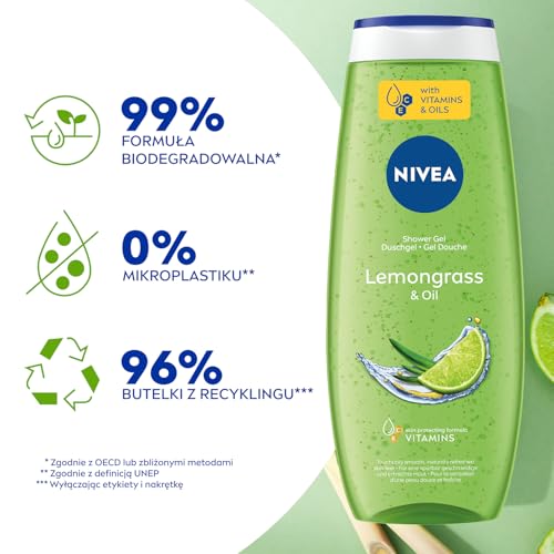 Nivea Lemongrass & Oil Gel Douche Rafraîchissant 500 Ml - vue 6