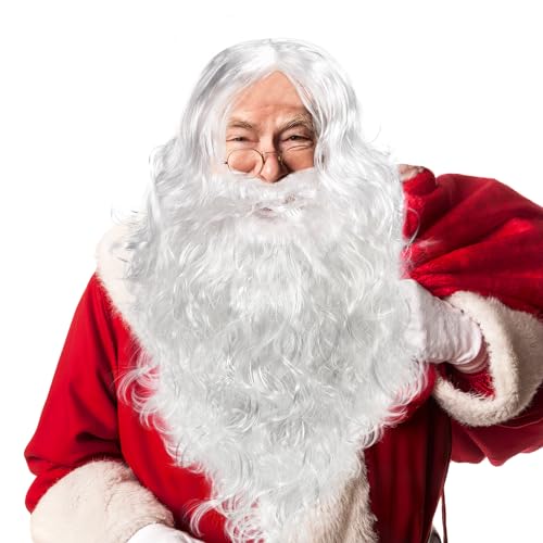 Nikolaus Bart Echthaar 21 rosenice Santa Bart und Perücke Set für Weihnachten/Halloween