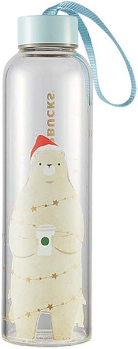 Amazon Co Jp 海外 Starbucks Polar Bear Glass Water Bottle 533ml スターバックスホリデー 19 ポーラベアー グラスタンブラー 韓国スタバ スタバクリスマス 海外直送品 ホーム キッチン