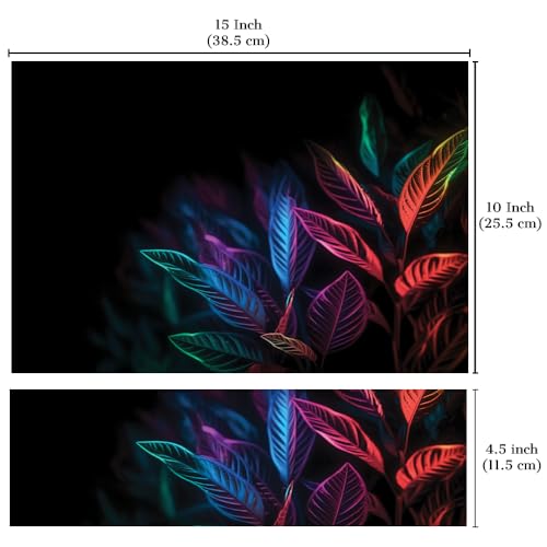 Image of Full Laptop Skin Stickers HD Quality Sticker for Laptops Upto 15.6 inch (Dustproof|Waterproof|Scratchproof|Reusable) - BE NEON Leaf BK FL