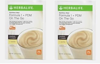Herbalife Formula 1 + PDM On The Go: 24g of Protein 7 Packets per Box (Cookies and Cream + Vanilla), Protein For Energy and Nutrition, sustain Energy and Satisfy Hunger