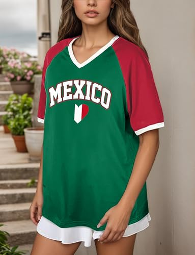 Mexico Shirts for Women Mexican Graphic Tees Vintage 2000S Casual Vacation Short Sleeve Oversized T Shirts3