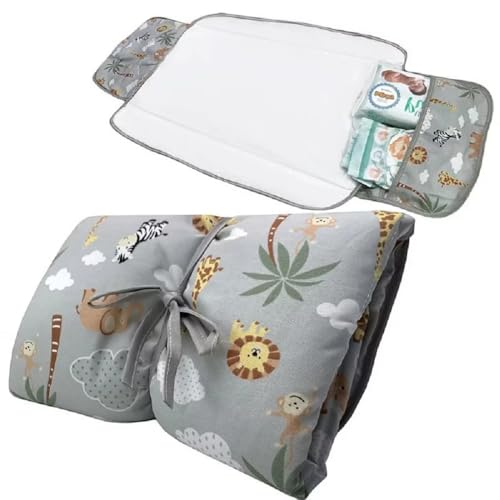 Trocador Fralda Portátil Bebê Impermeável Dobrável com 1 bolso e ...
