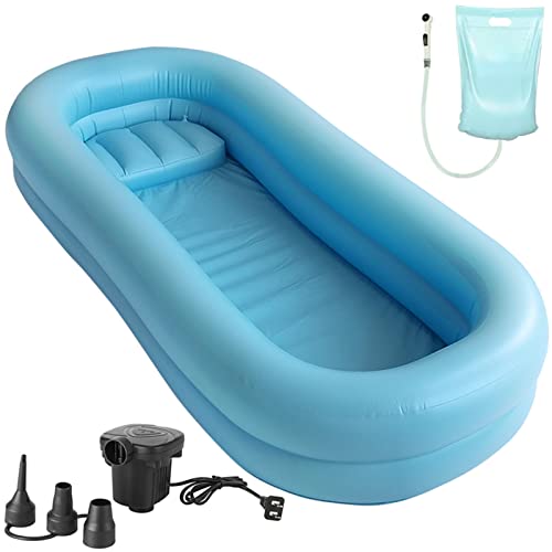 PUREUV Medical Inflatable Bathtub for Adults Indoor Shower,Bedside Shower Bathtub Kit with Electric Air Pump and 8L Water Bag for Elderly Disabled Seniors Wash Fullbody in Bed