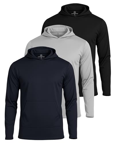 Real Essentials 3 Pack: Mens Mesh Hoodies | Lightweight Long