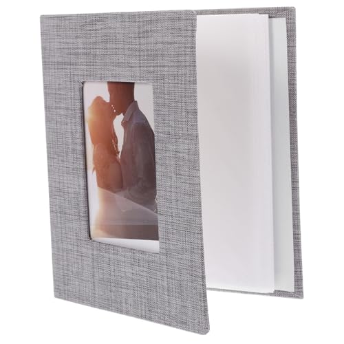 Happyyami Family Photo Album with Tie Closure Lightweight Wedding Birthday Picture Book Grey Cover for Storing Precious Memories