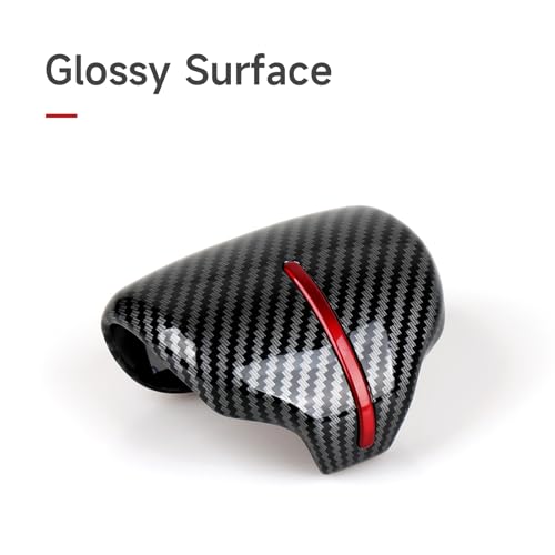 Image of Car Gear Shift Knob Cover Decals for 2017 2018 2019 2020 2021 2022 Honda CR-V Accessories CRV ABS Carbon Fiber Stickers, Black Red