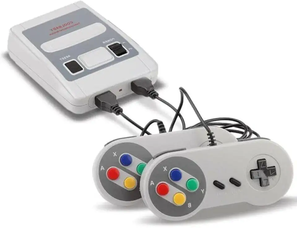 Console de Videogame Retrô com 2 Controles, 620 Jogos Clássicos, Branco e Cinza