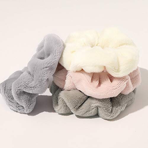 7 Pcs Big Hair Drying Scrunchies Thick Fuzzy Scrunchy Frizz Free Scrunchies Hair Light Bobbles Ropes Traceless Faux Fur Hair Ties Accessories #TOP2