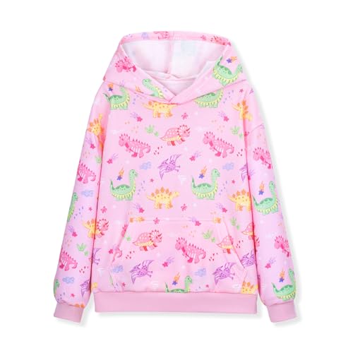 Image of WELAKEN Girls and Toddlers' Pullover Printed Hoodie Sweatshirt with Kangaroo Pocket