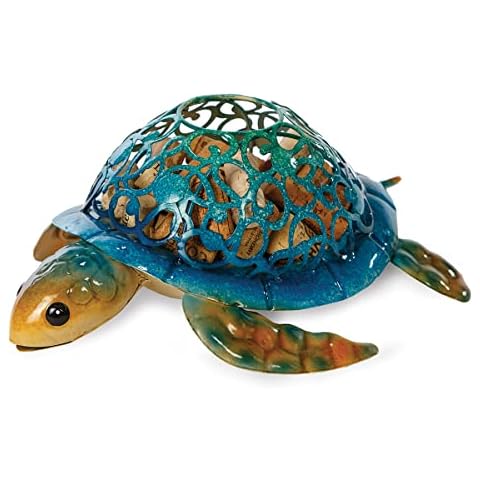 Picnic Plus Sea Turtle Cork Caddy Holds Over 65 Wine Corks, Cork Corral, Cork Holder for Kitchen, Bar, Colorful Hand Painted Cover