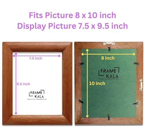 Image of Handmade Walnut Wooden Photo Frame, 8 x 10 inch Display for Artworks, Pictures and Photos of Your Loved Ones, Best for Home, Office, Wall Decor, Living Room, Bedroom, Warm Walnut