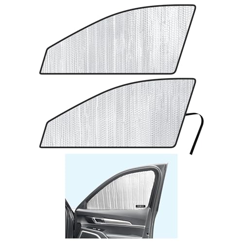 Side Window Front Seat Reflective Sunshade Custom Fit for 2020 2021 2022 2023 2024 2025 Kia Telluride SUV, S, SX, EX, LX, X-Line, UV Reflector Sun Protection Accessories (Set of 2)