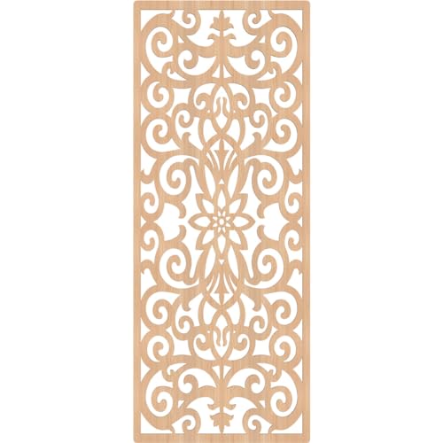 Image of Buel Decorative Pierced Fretwork Wood Wall Panels, 33 3 /8 inchW x 84 3 /8 inchH x 3 /8 inchT, Hickory