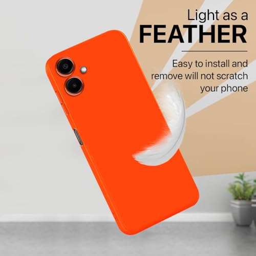 Image of Back Cover for Samsung Galaxy A06 4G / A06 5G | Full Camera Protection | Premium Liquid Silicon Case | Flexible Bumper Case for Samsung Galaxy A06 4G / A06 5G (Orange)