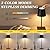 Kakanuo Cordless Rechargeable Table Lamp Black 5000mAh Battery Operated Lamps, 3 Colors Stepless Dimming Touch Lamp for Living Room, Kitchen Counter, Dining, Outdoor Patio, 2 Pack