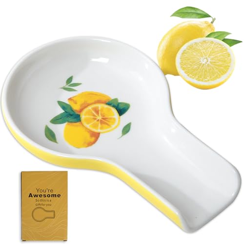 Spoon Rest for Stove Top - Christmas Spoon Rest for Kitchen Counter Lemon Embossment Gift Box Ready Kitchen Decor Farmhouse