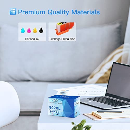 Lxtek Compatible Ink Cartridge Replacement For Hp 902Xl 902 Xl Ink Cartridge Compatible With Officejet 6978 6968 6962 6958 Printer (4 Pack) #TOP3