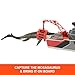 Mattel Matchbox Toy Car Playset, Jurassic World 12.5” Dino Boat with 13” Mosasaurus Dinosaur, 1:64 Die-Cast Jeep, Harpoon Missiles & Detachable Rescue Boat