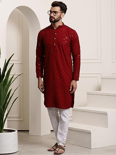Image of SOJANYA (Since 1958 Men's Pure Cotton Sequence Kurta & Pyjama Set