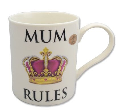 Mum Rules design tazza di porcellana in una