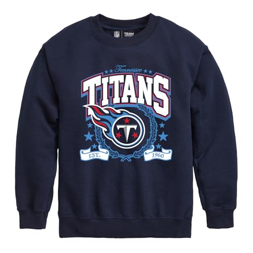 Junk Food NFL - Tennessee Titans - NFL Prep - Officially Licensed Youth Pullover Fleece Crew Neck for Boys and Girls Navy