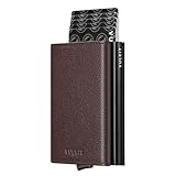 VULKIT Cartera desplegable minimalista para dinero en efectivo, bloqueo RFID, tarjetero inteligente de cuero con cierre magnético para hombres (expreso auténtico)