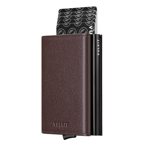 Image of VULKIT Pop up Wallet Minimalist Cash Wallets RFID Blocking Leather Smart Credit Card Holder with Magnetic Closure for Men