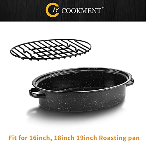 JY COOKMENT Roasting Rack with Integrated Feet, Cooling Drying Rack Kitchen Rack With Enameled Coating, PTFE Free, Great for Cooking, Roasting, Drying, Grilling, Dishwasher Safe (12.5inch*8.5inch) - Thumbnail 6