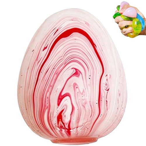 Stress Egg Squeeze Toys, Slow Rising Colorful Marbled Stress Balls, Stresss Relief Sensory Toys, Squishy Fidget Toys for Anxiety Relief, Easter Basket Stuffers Gift (Pink)