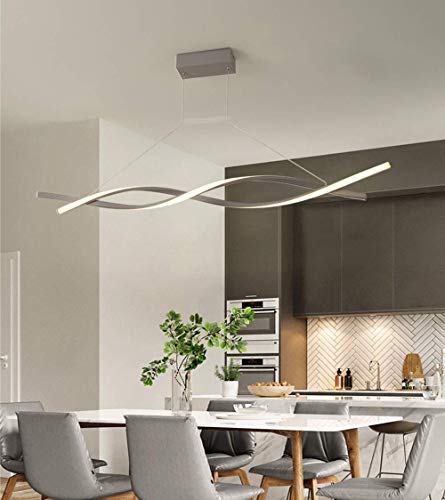 Suspension LED spirale pour îlot de cuisine et bar moderne réglable